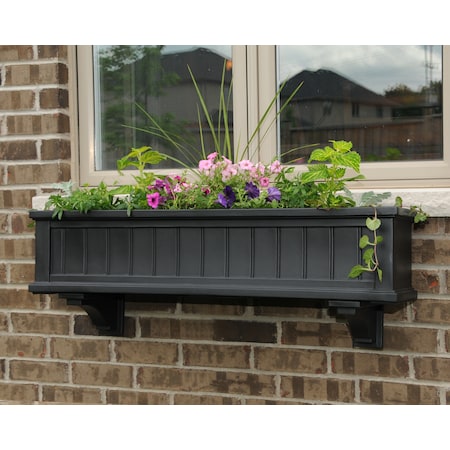 Mayne Cape Cod Window Box 4' - Black 4841-B